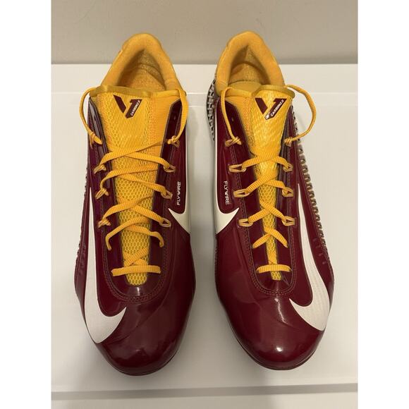 Size 15 - Nike Vapor Carbon 2.0 Elite TD Men\'s Football Cleats Maroon Yellow \'14 main image 9